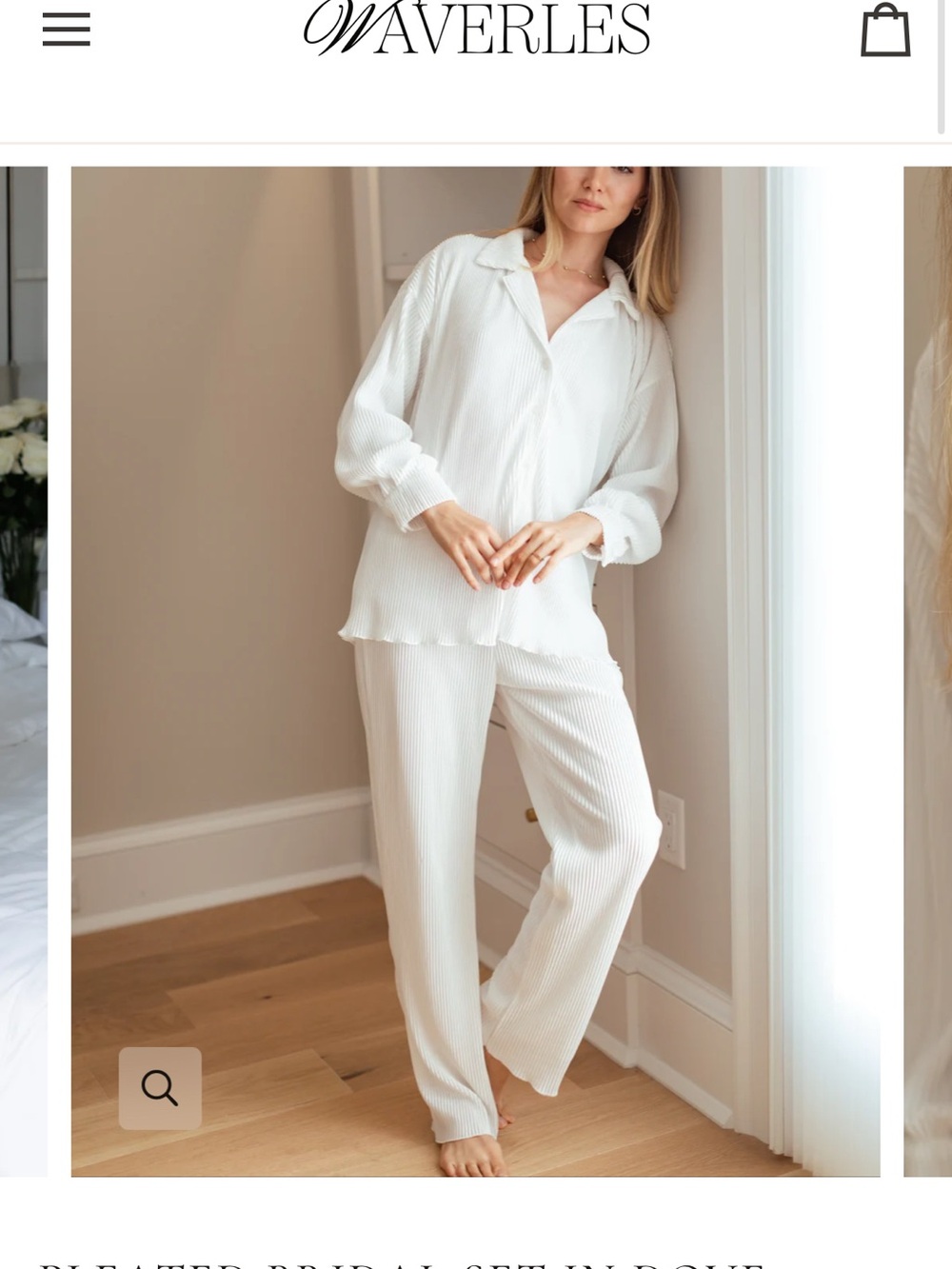 Waverles White Ribbed Long-Sleeve Pajama Set